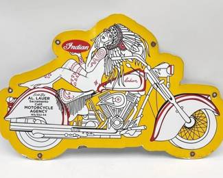 Indian motorcycle porcelain sign