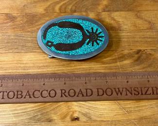 H86 - $20. Belt Buckle from Mexico. Alpaca. 