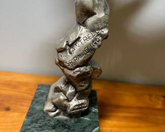 H54 - $200. Eagle Statue,  made in the USA. Legends, limited edition. On the back it is stamped K. Cantrell. "Spiral Flight" USA. 1993 Legend. Measures 12” Tall