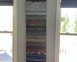 H107 - $25. Striped Wall Art Print. Measures 16.25" x 48.25". 