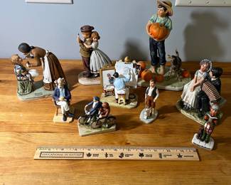 H52 - $50. Lot of Norman Rockwell Figurines. 9 Pcs. 