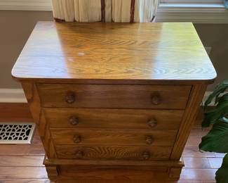 H2 - $75. Small 3 Drawer Chest (bottom drawer looks like 2 but it's 1 deep drawer.) Measures 23.75 W x 13.75 D x 22 T 