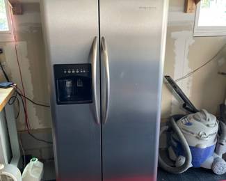 H28 - $150. Frigidaire Refrigerator. Model # MRT18TRFW3. Measures 36 W by 29.75 D by 69 T. Has been used in the garage so we're unable to test water/ice. 
