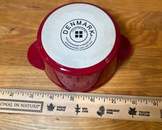 H79 - $25. Denmark Tools for cooks Red crocks. Set of 8. 4" Diameter, 8 oz. 