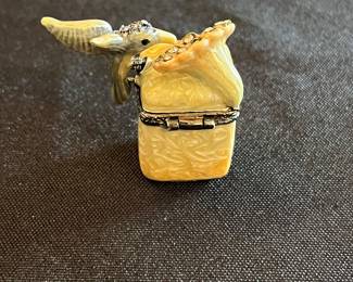 H88 - $30. Jay Strongwater Mini Hummingbird Trinket Box. 