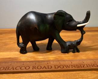 H87 - $15. Carved Elephant and baby. 