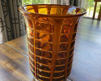 H107 - $100. Murano(?) Fratelli Toso Style. Bubble Window Vase. Measures 10.25" tall. Excellent Condition. 