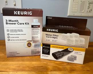 H81 - $15. Keurig Supplies. 1 - 3 Month Care Kit. New. 1 - Water Filter w/ 2 filter cartridges. New. 1 - Box of water filter cartridges 5 of 6 in box. 