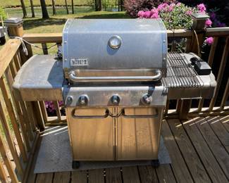 H9 - $125. Weber Genesis Grill includes propane tank. Measures 56 W by 26 D by 48 T 