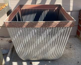 H34 - $20. PAIR of heavy plastic planters. Measures 15.5" square x 16" tall. 