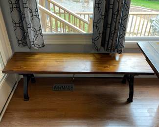 Bench measures at 64 W by 16 D by 18 T