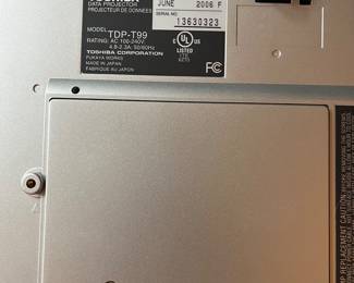 H74 - $20. Toshiba TDP-T99 Data Projector w/ cords plus remote and mouse tested. Works. 