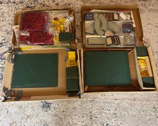 H44 - $65 for both sets. Motorized Girder and Panel/Bridge/Turnpike building set. Mixed and divided between both boxes. 1960’s Kenner’s game. 