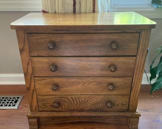 H2 - $75. Small 3 Drawer Chest (bottom drawer looks like 2 but it's 1 deep drawer.) Measures 23.75 W x 13.75 D x 22 T 