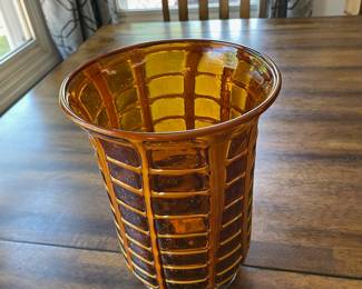 H107 - $100. Murano(?) Fratelli Toso Style. Bubble Window Vase. Measures 10.25" tall. Excellent Condition. 