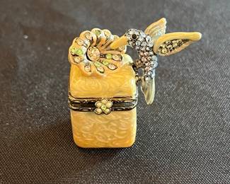 H88 - $30. Jay Strongwater Mini Hummingbird Trinket Box. 