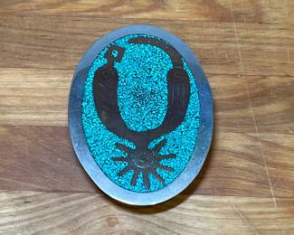 H86 - $20. Belt Buckle from Mexico. Alpaca. 