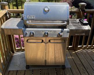 H9 - $125. Weber Genesis Grill includes propane tank. Measures 56 W by 26 D by 48 T 