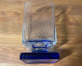 H99 - $20. Bormiol: Rocco Cobalt Blue square Liqueur glasses set of 5. 
