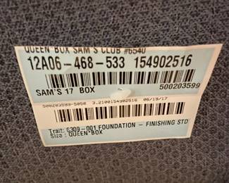H7 - $350. Thomasville Wood Bed Frame with Mirrored Back. Measures 108.25 W by 18 D by 78 T. 