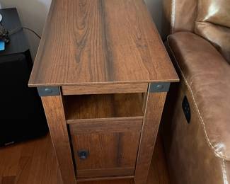H11 - $60. Sauder Side Table - 2 Available. Measures 14.25 W by 22.5 D by 25 T 