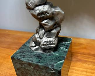 H54 - $200. Eagle Statue,  made in the USA. Legends, limited edition. On the back it is stamped K. Cantrell. "Spiral Flight" USA. 1993 Legend. Measures 12” Tall