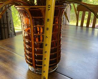 H107 - $100. Murano(?) Fratelli Toso Style. Bubble Window Vase. Measures 10.25" tall. Excellent Condition. 