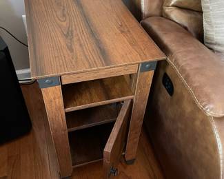 H11 - $60. Sauder Side Table - 2 Available. Measures 14.25 W by 22.5 D by 25 T 
