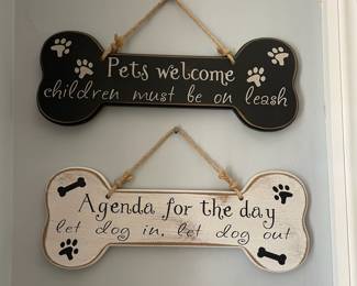 H32 - $10 PAIR of dog signs. 