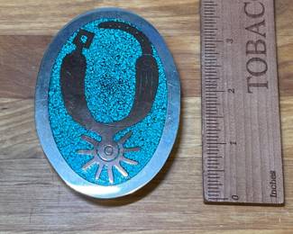 H86 - $20. Belt Buckle from Mexico. Alpaca. 