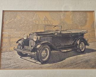 The Great Ford V-8 Sterling Silver Etching