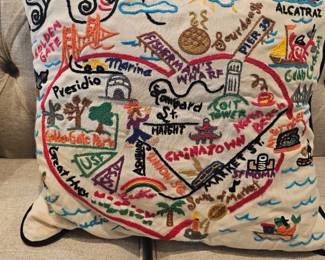Catstudio Hand Embroidered San Francisco Pillow