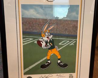 Bugs Bunny " It's a Goal" Featuring the Green Bay Packers Lithograph by Charles McKimson and Brett Favre