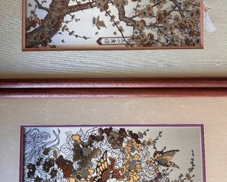 Etching of Sterling Silver on Copper Inlaid with 24 karat Gold