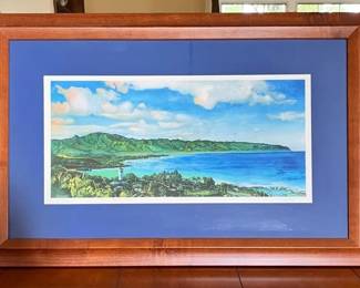 KKS109- Framed Joel Veach Watercolor Print Made In Hawaii