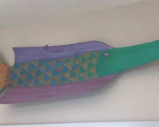 KKS017 Hand Painted Palm Frond Wall Hanging