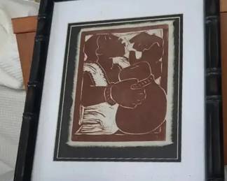 KKS009- Jean Charlot Print "Hawaiian Gourd Player"