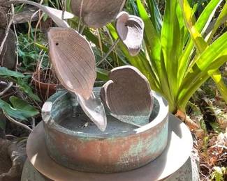 KKS143- Large Copper Fountain On Beautiful Clay Pot