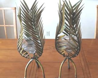 KKS029 Matching Palm Tree Tabletop Candle Holders