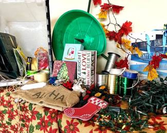 KKS003- Christmas Tree Stand, Lights, And Huge Mix Of Wrapping Paper! 