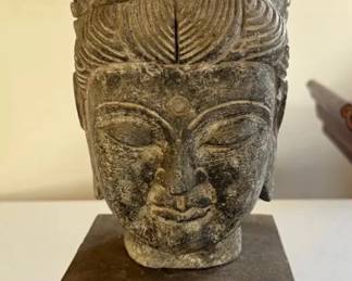 KKS051 - Guanyin Buddha statue sculpture with solid stone base 