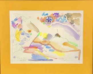 Lot 54	Ed Eugene Boccia (American, 1921-2012). Rose Nude (1987). Watercolor, Ink on Paper.