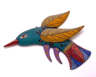 Lot 33	Natalya Sots (Kazakstan-American, b. 1972). Wall-Hung Bird Sculpture (2014). Hand Built Stoneware, Glaze.