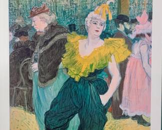 Lot 130	After Henri De Toulouse-Lautrec (French 1864-1901), La Clownesse Cha-U-Kao, Color Lithograph, 20th Century Estate Edition, Numbered And Signed, In Gil