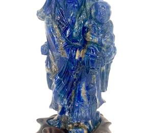 Lot 61	Lapis Lazuli Man and Child Figures on Wooden Base. 