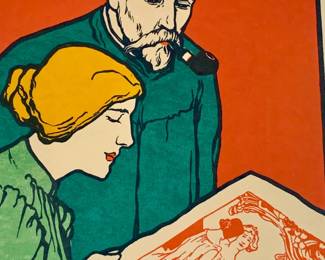 Lot 92	Otto Fischer (German 1861-1916), Kunst-Anstalt Fur Moderne Plakate -- Wilhelm Hoffmann Dresden, Original Stone Lithograph, Plate 127 From Les Maitres