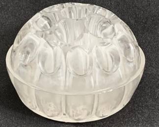 Lot 11	George Davidson And Co, Gateshead England, Art Deco Frosted And Clear Pressed Glass Domed Flower Frog Or Flower Block, British Patent 382699, Circa 1910