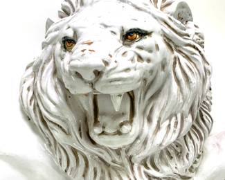 Lot 132	ITALIAN SCHOOL, Large Recumbent Roaring Lion, glazed terracotta, mid 20th century, circa 1950s-1970s