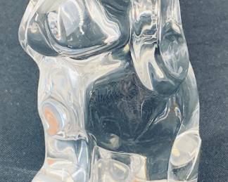 Lot 7	Orrefors Crystal, Seated Puppy Or Dog Figurine, Molded Clear Crystal, Signed Orrefors Sweden, 20th Century