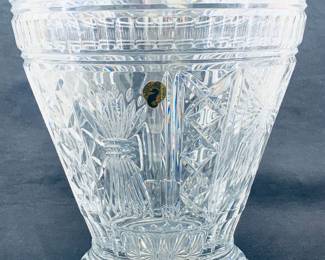 Lot 30	Waterford Crystal, Large Footed Centerpiece Vase, Deeply Cut With Star, Fan And Pillar Motifs, Signed, Ireland 20th Century